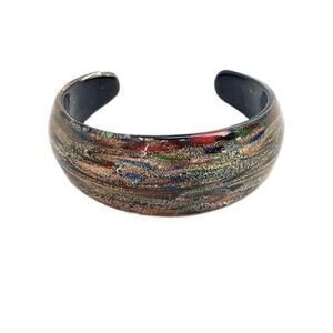 Vintage Venetian Glass Cuff Bracelet By Murano Glass